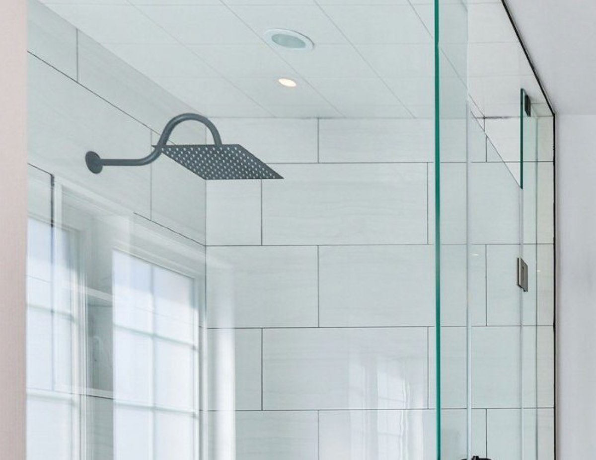 White metro tiles on a shower wall